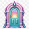 A whimsical fairy door with a clear background, perfect for personal or commercial projects requiring high-resolution images.