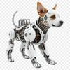 Transparent Dog Graphics Transparent graphic of a playful dog for personal or commercial use.