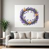 A floral wreath made up of various flowers, ideal for digital designs and commercial use.