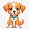 Small puppy sitting in a clear background with a transparent PNG format.