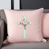 Elegant Crucifix Design PNG A transparent PNG image of a simple crucifix with floral motifs.