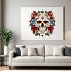 Free Transparent Skull Graphic A skull graphic with a clear background and transparent layers, suitable for sublimation printing or digital art projects.
