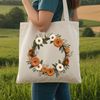 A floral wreath made with various flowers in high resolution PNG format.