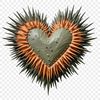 A transparent PNG image of a stylized heart icon on a clear background.