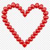A heart symbol with a transparent background, suitable for commercial or personal use in various projects.