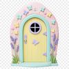 Clear Cut Doorway to Enchantment A transparent fairy door on a clear background designed for digital use.