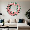 High-Resolution Rose Garland Image A high-resolution transparent PNG floral wreath composed of a mixture of roses and greenery elements.