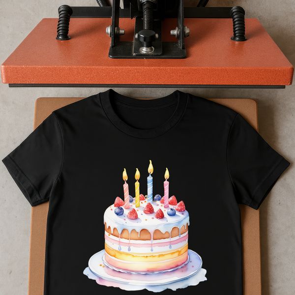 A colorful layer-cake with candles and decorations on top, perfect for birthday celebrations.