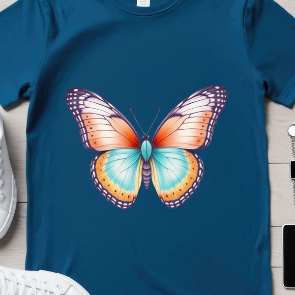 Colorful Insect Wings Spread Wide A colorful butterfly with wings spread wide.