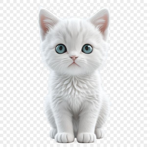 Playful Whiskered Friend Image A high-resolution transparent image of a cute kitten with a clear background.