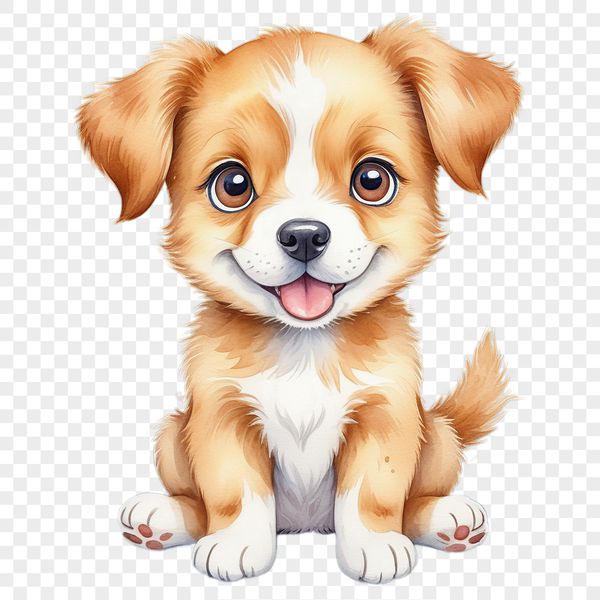 A high-resolution png image of a playful puppy with a transparent background.