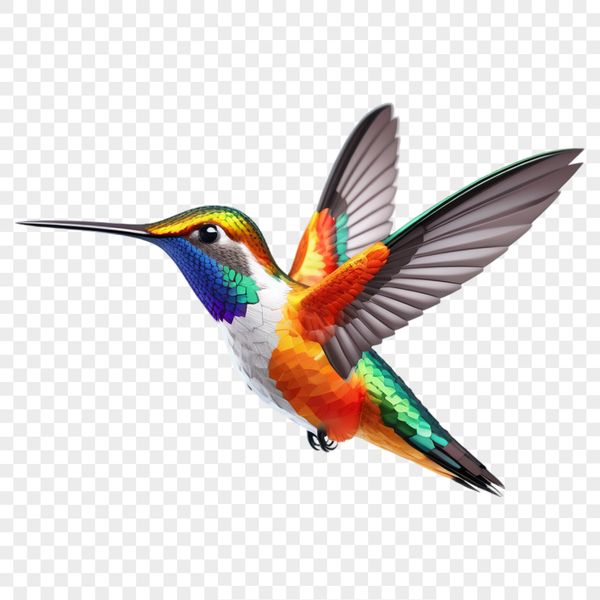Colorful Bird in Focus A high-resolution image of a hummingbird in clear background.