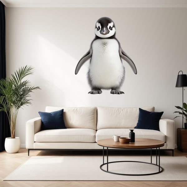 Cute Penguin Chick on Transparent Background A transparent image of a small penguin chick on a clear background.