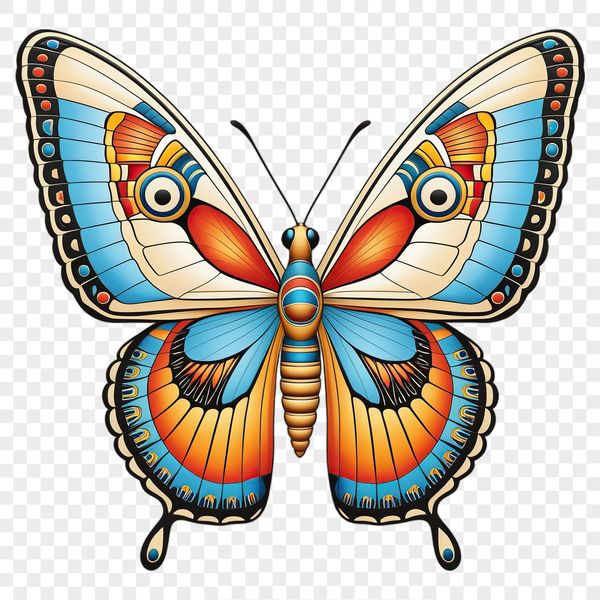High resolution illustration of a single butterfly in a simple, uncluttered design.