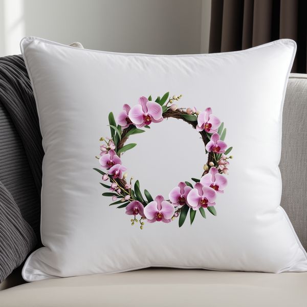 Free Transparent Flower Wreath PNG A floral wreath made from various flowers and foliage, set against a clear background.