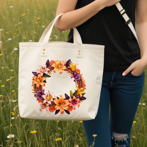 Beautiful Wreath Design PNG File A high-resolution floral wreath with clear background, suitable for sublimation printing.