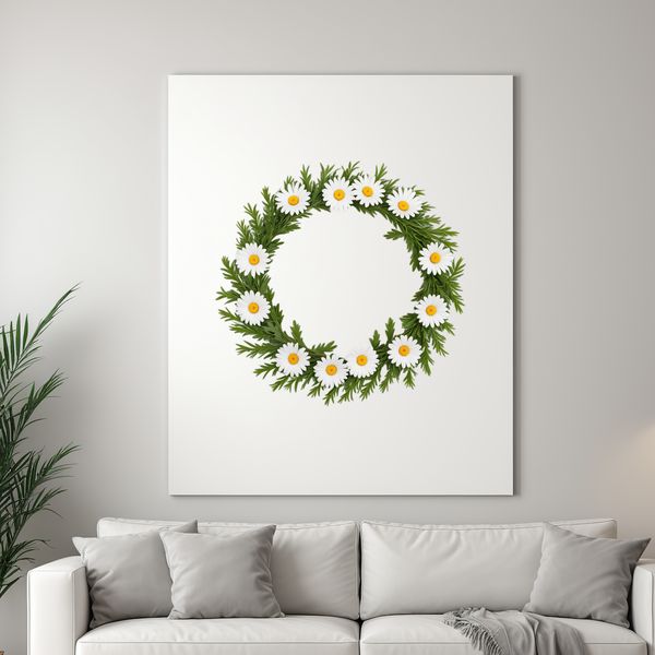 A floral wreath composed of colorful flowers and foliage on a clear background.