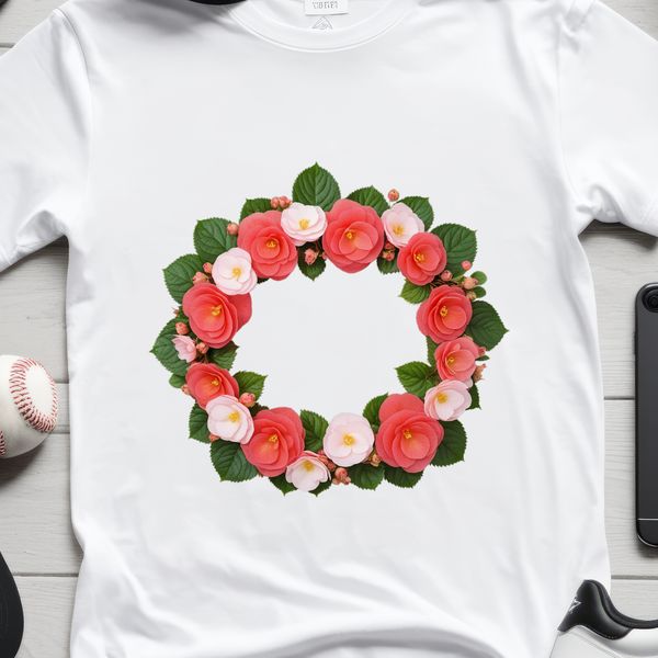Floral Background Pattern A floral wreath composed of colorful flowers and foliage on a transparent background.