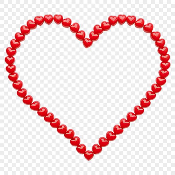 A simple, transparent heart icon with a clear background, ideal for commercial or personal use.