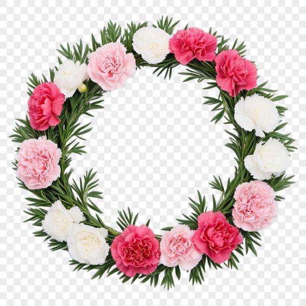 High Resolution Flower Wreath PNG Image A high-resolution floral wreath with a transparent background, suitable for commercial and personal use.