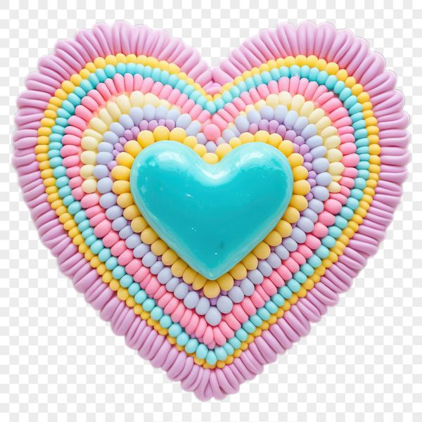 Transparent Love Heart Icon A transparent PNG icon of a stylized love heart with a clear background.
