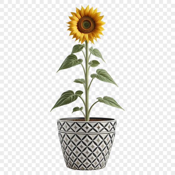 A large, high-resolution image of a bright yellow sunflower with dark centers, against a transparent background.