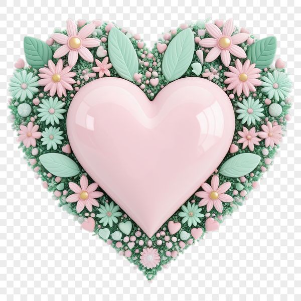 A clear transparent heart graphic with a white background, suitable for sublimation printing or digital use.