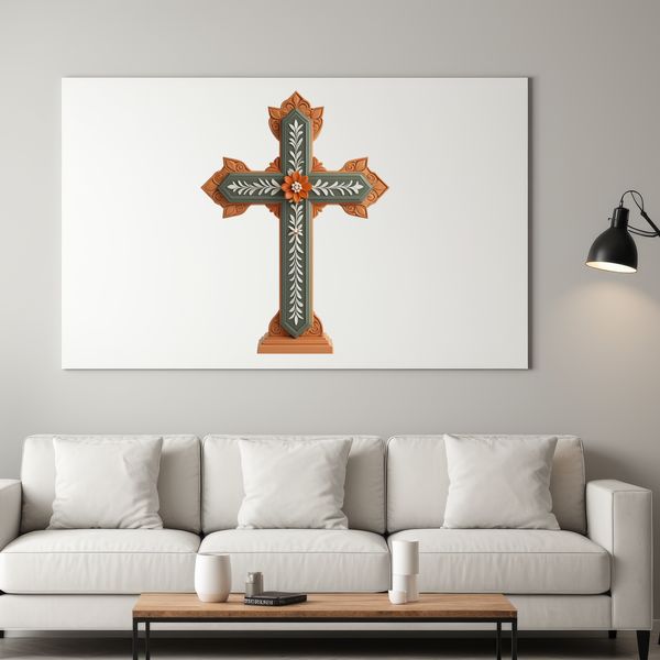 Classic Christian Iconography A high-resolution transparent PNG image of a classic crucifix with simple details.
