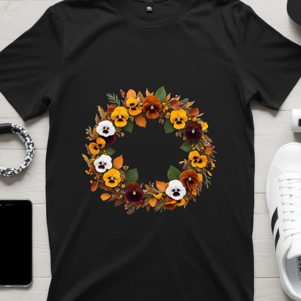 Transparent Flower Wreath Design A transparent floral wreath made up of multiple flowers with a clear background.