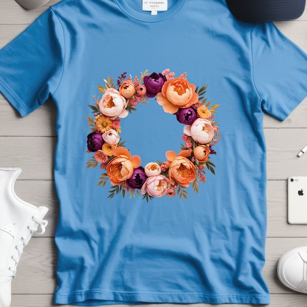 Vibrant Floral Wreath PNG Image A high-resolution floral wreath made up of various flowers and foliage, set against a transparent background.