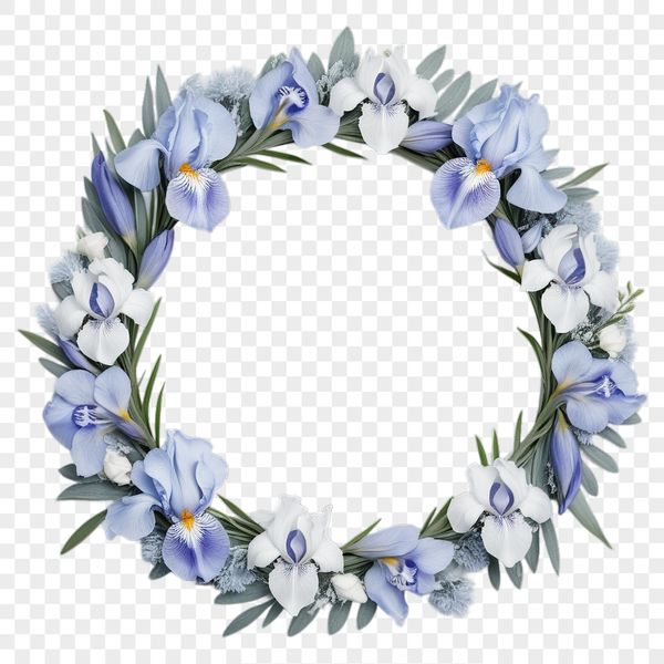 A high-resolution floral wreath made from intricately designed flowers in various colors.