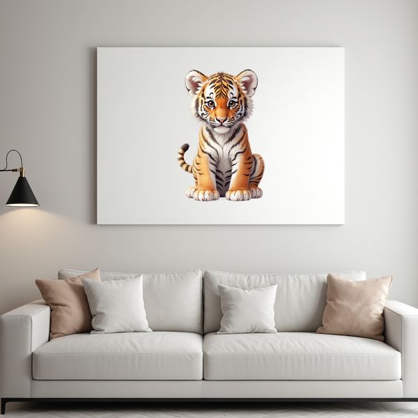 A high-resolution transparent PNG image of a majestic big cat with vibrant stripes.