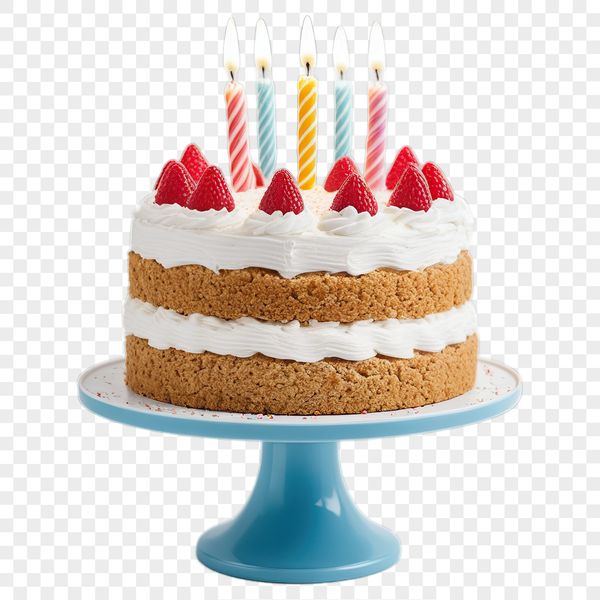 Candles on Top Cake Image of a colorful birthday cake with candles on top.
