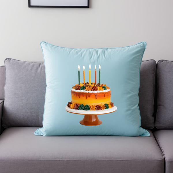 Birthday Treat with Sparkling Candles A decorative birthday cake with colorful frosting and candles on top.