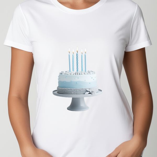 A high-resolution, transparent PNG image of a colorful birthday cake with candles and decorations.