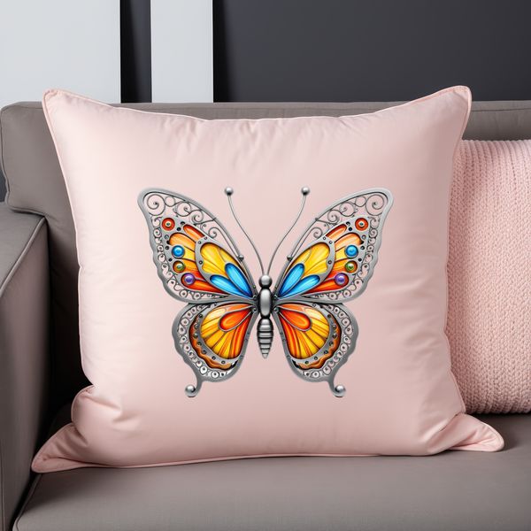 Colorful Butterfly Illustration in Transparent PNG High-resolution transparent PNG image of a colorful butterfly with intricate details.