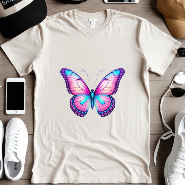 Clear Background Insect Illustration A colorful butterfly with delicate wings, set against a clear transparent background.