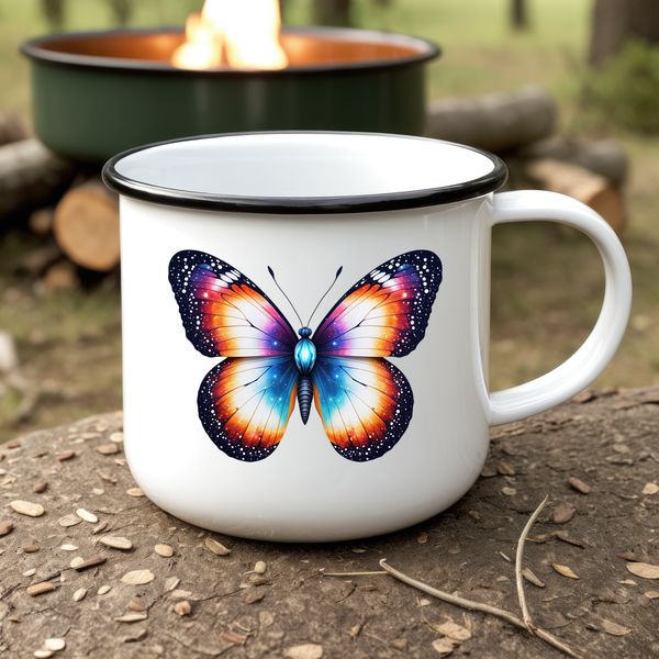 Colorful butterfly with delicate wings on a transparent background.