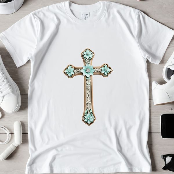 Simple White Cross Silhouette High resolution transparent PNG image of a plain white crucifix on a light-colored background.