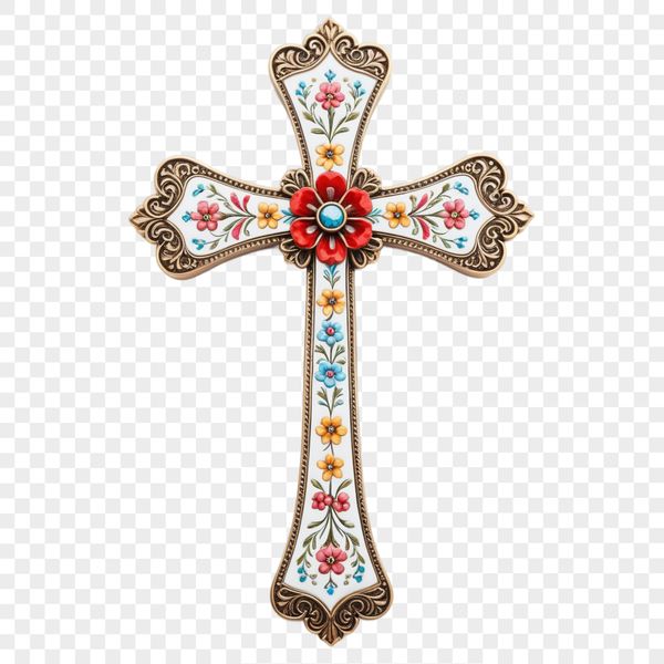 Simple Cross Transparent Background Clip Art A transparent PNG image of a simple religious cross with a clear background.