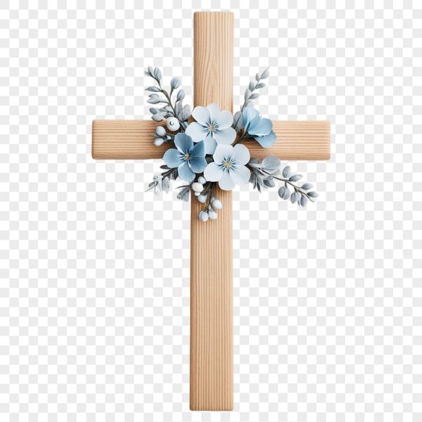 A simple cross with a floral pattern engraved on it.