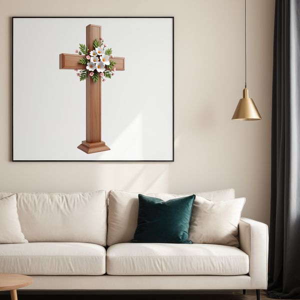 Clear Cross Image PNG File A high-resolution PNG image of a clear transparent cross, suitable for commercial or personal use.