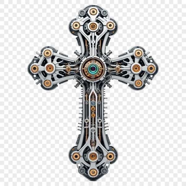 A transparent PNG icon featuring a traditional Christian cross with a clear background.