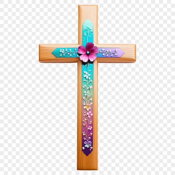 A high-resolution PNG image of a crucifix with a clear background, suitable for commercial or personal use in print projects.