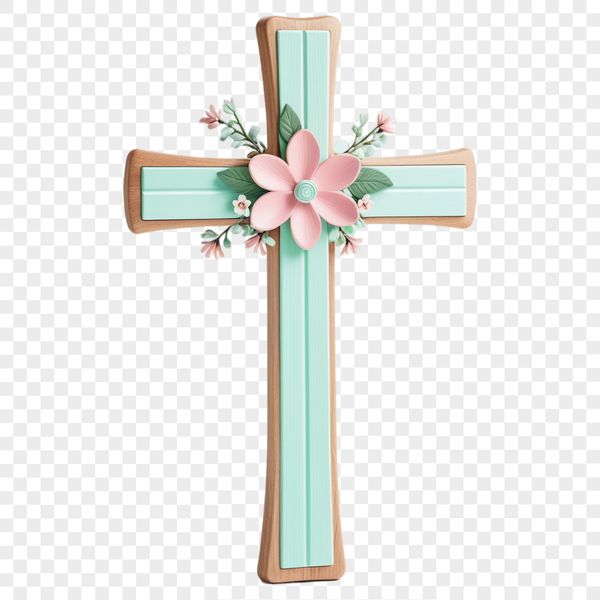 A simple crucifix icon with a clear background.