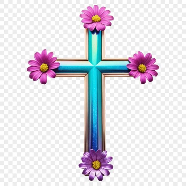 A simple, transparent PNG image of a crucifix with a clear background.