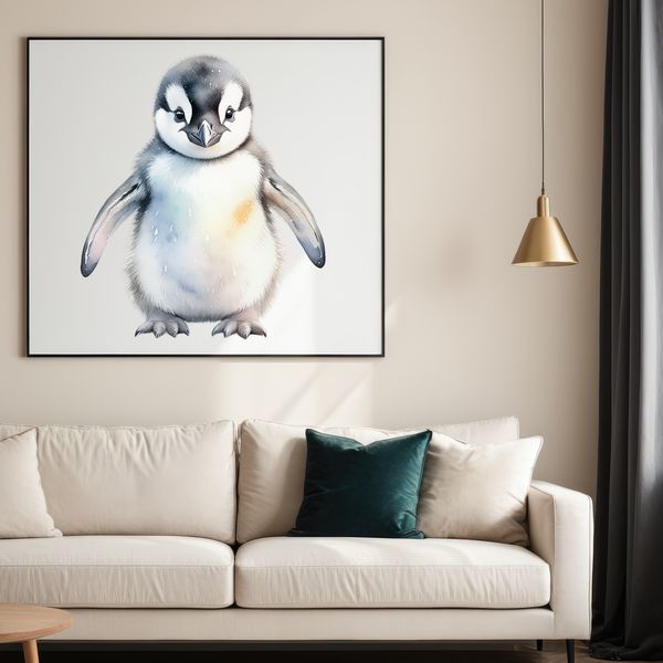 A high-resolution PNG image of a small, adorable penguin in a clear background, suitable for commercial or personal use.