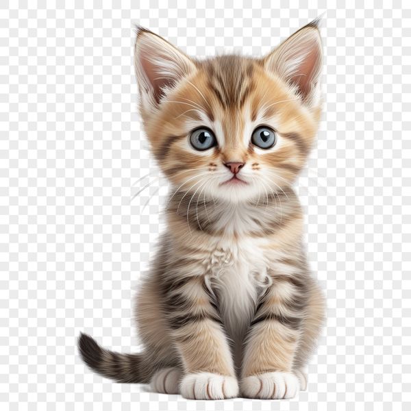 A small domestic cat with playful expression.