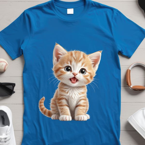 Adorable Cat Face Graphic A high-resolution image of a cute kitten with a clear background, suitable for printing or digital use.