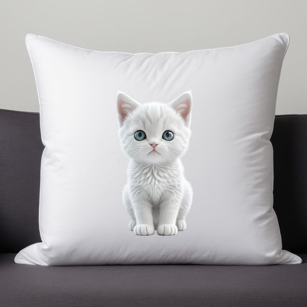 Furry Feline Portrait PNG A young kitten with fur and eyes in a transparent PNG format.
